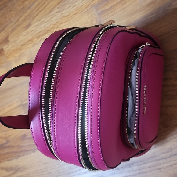 NWT Michael Kors Bags Michael Kors Jaycee Medium Pebbled Leather in Carmine Pink - Picture 2 of 9